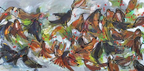 Janet Timmerije + Birds and berries